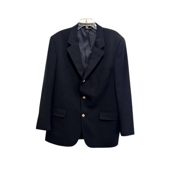 Brooks Brothers Blazer Suit Jacket Blazer Black Men's Size 45R Brooksease Wool - Picture 1 of 8